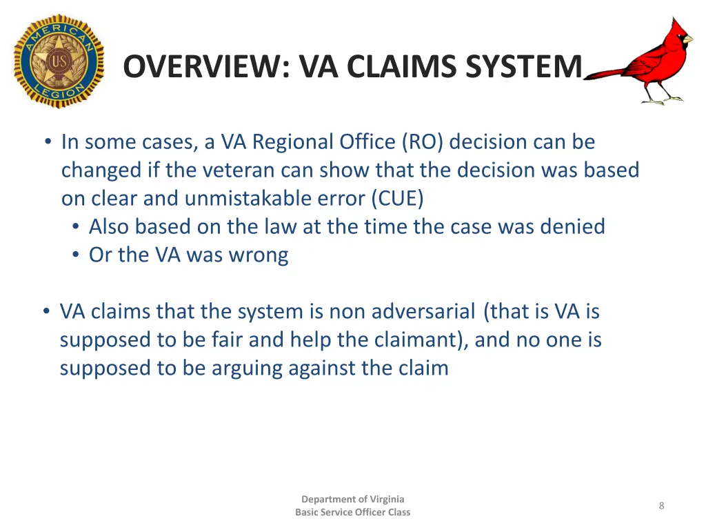 overview va claims system 1
