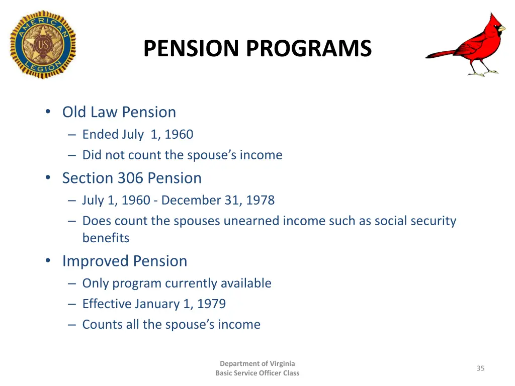 pension programs