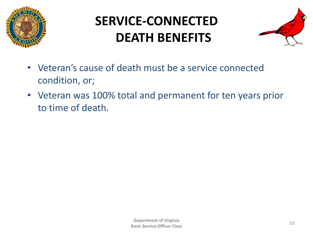 service connected death benefits