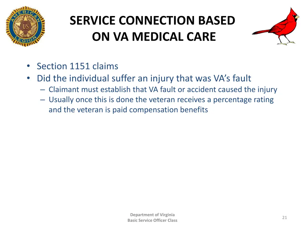 service connection based on va medical care 1