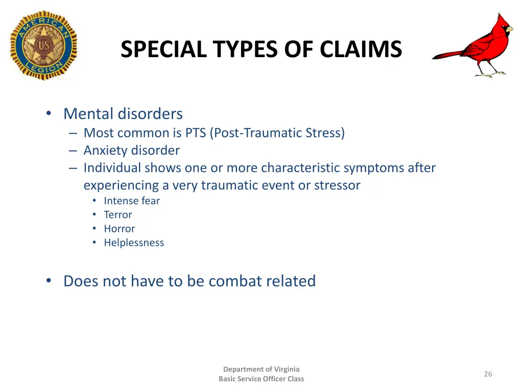 special types of claims
