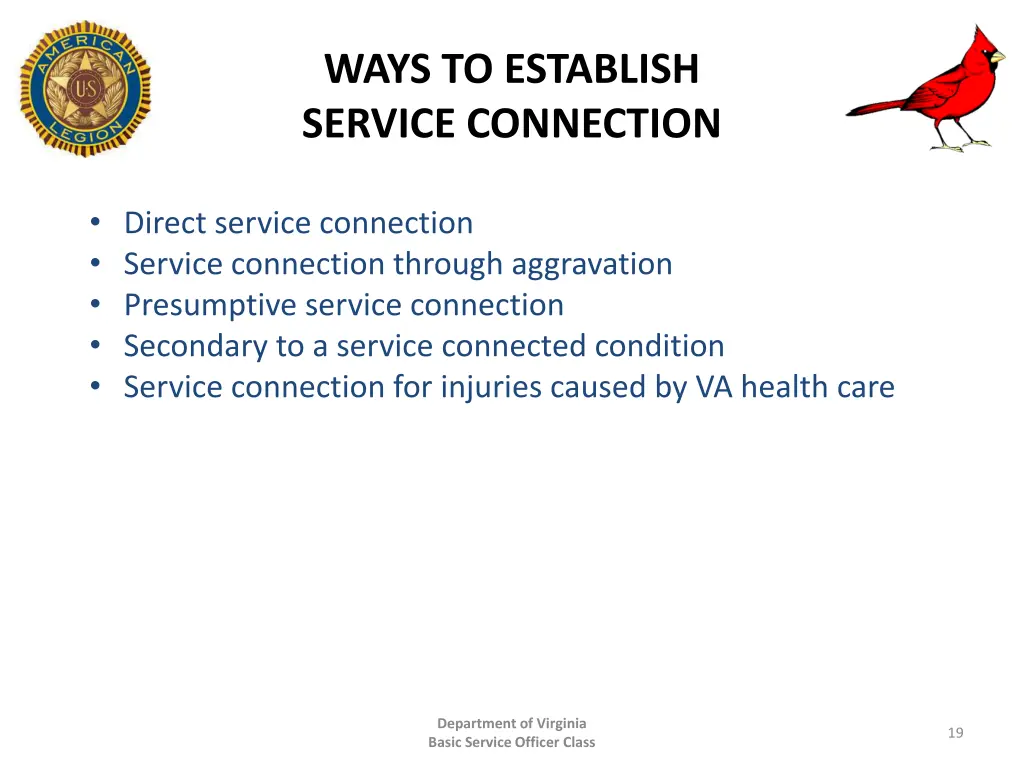 ways to establish service connection