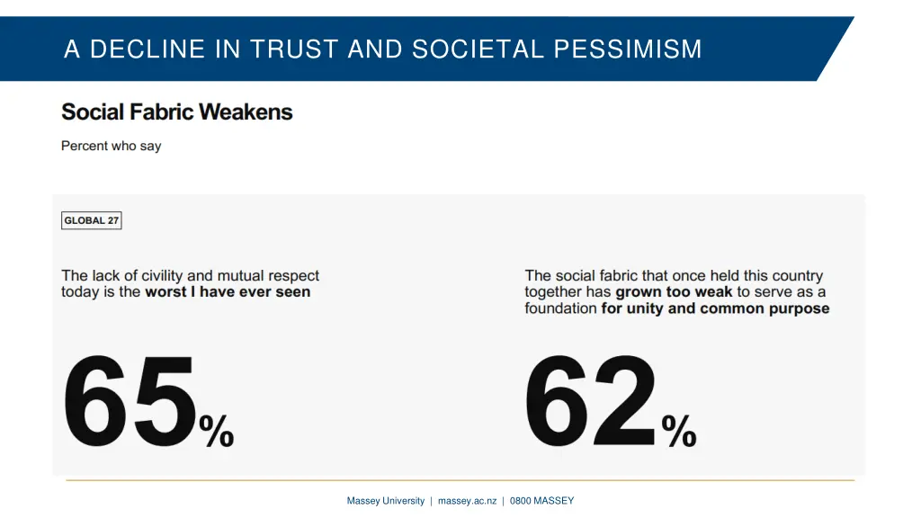 a decline in trust and societal pessimism