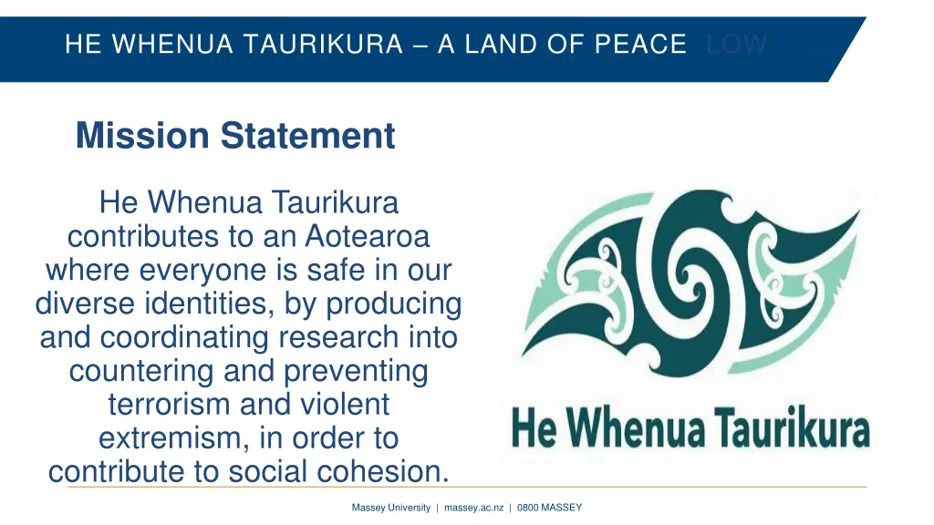 he whenua taurikura a land of peace