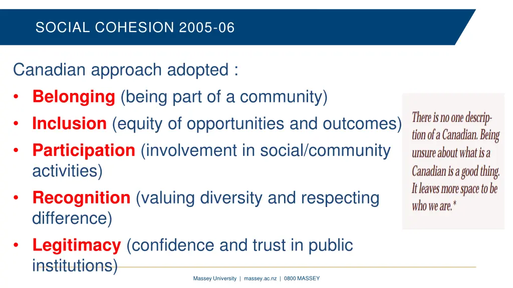 social cohesion 2005 06