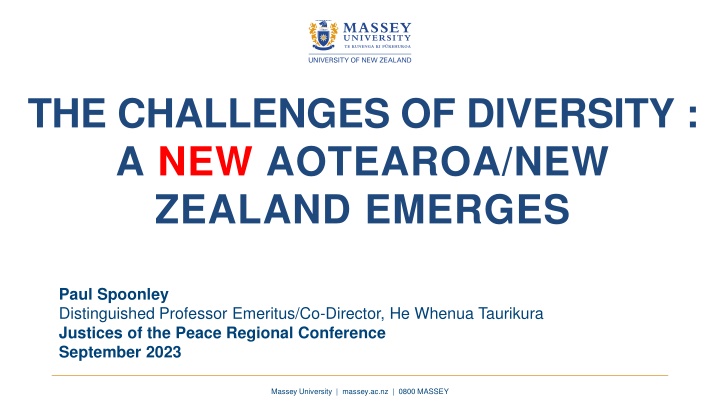 the challenges of diversity a new aotearoa