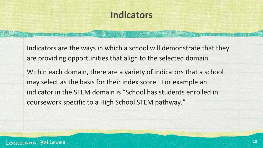 indicators