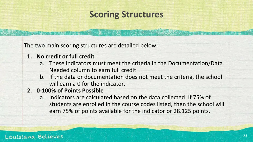 scoring structures
