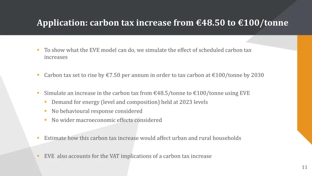 application carbon tax increase from