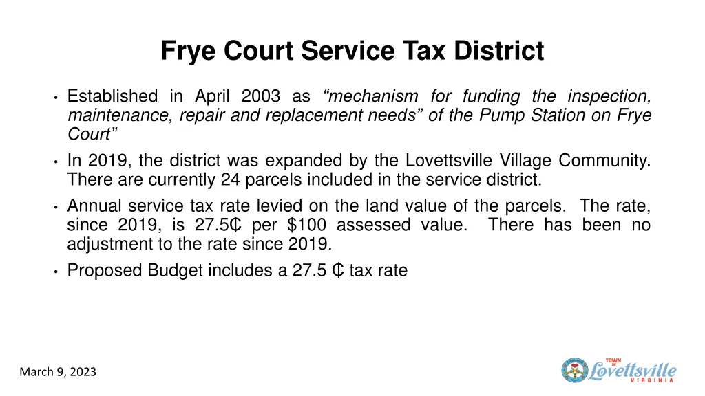 frye court service tax district