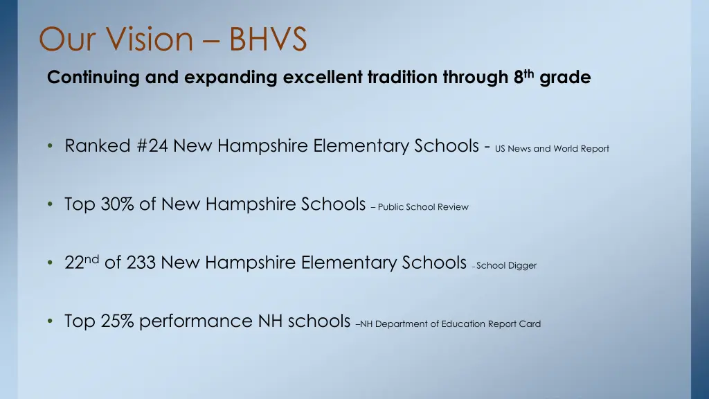 our vision bhvs continuing and expanding