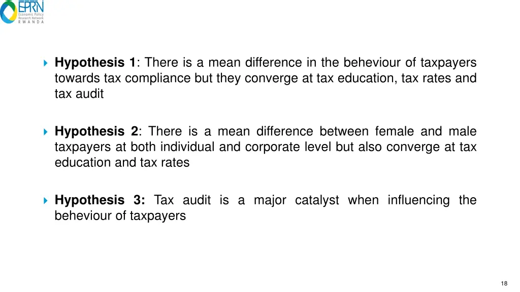 hypothesis 1 there is a mean difference