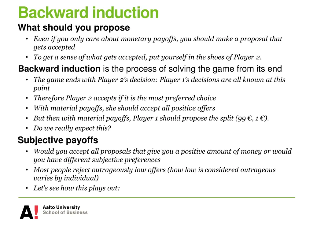 backward induction what should you propose even