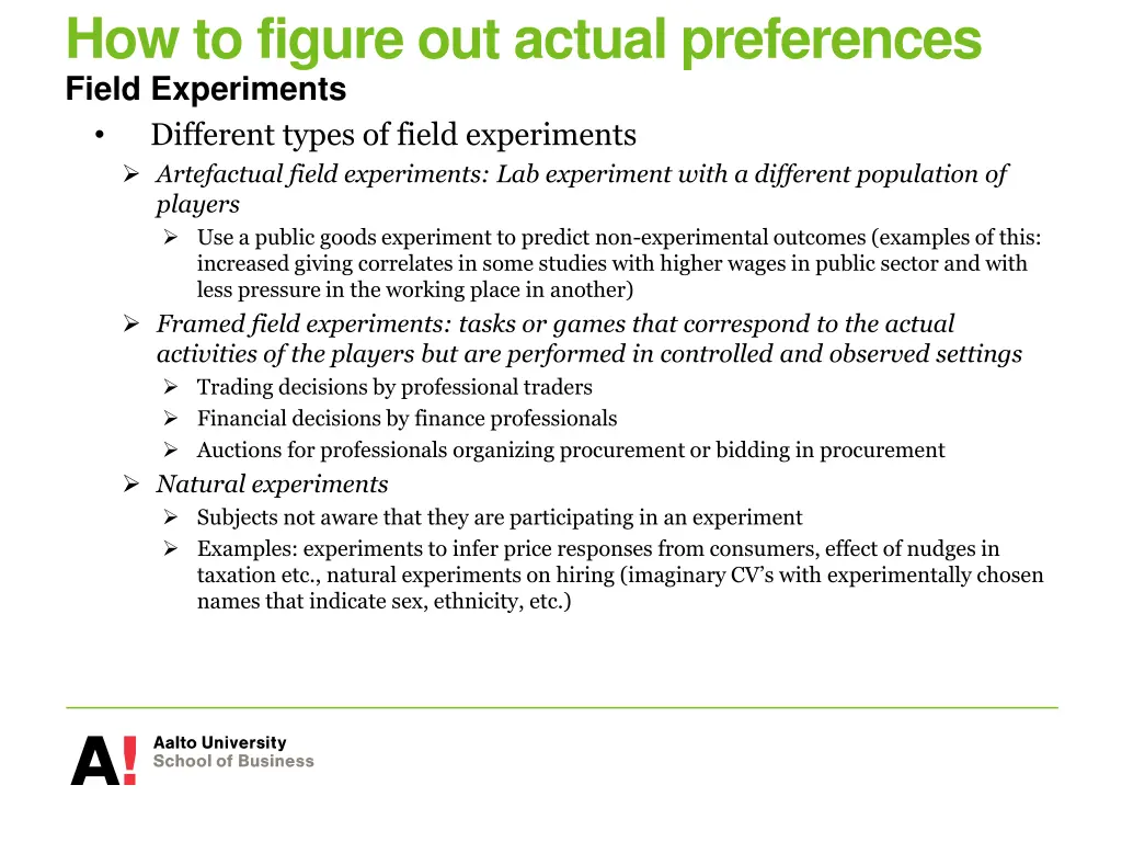 how to figure out actual preferences field