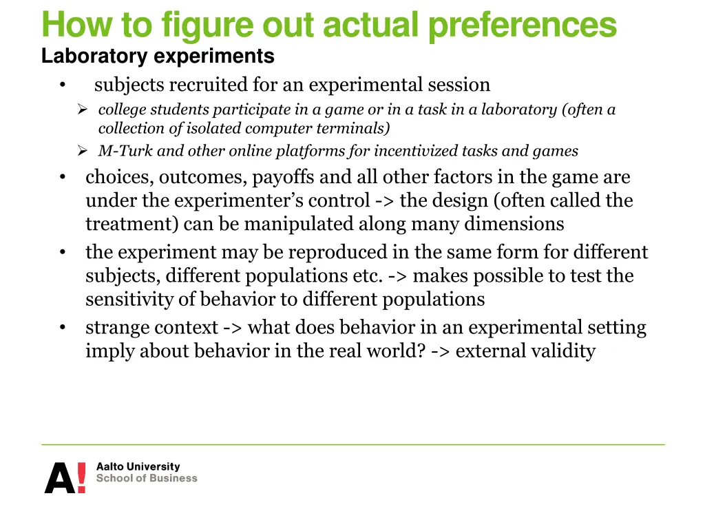 how to figure out actual preferences laboratory