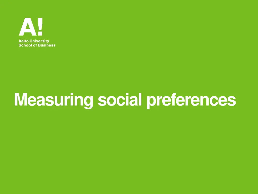 measuring social preferences