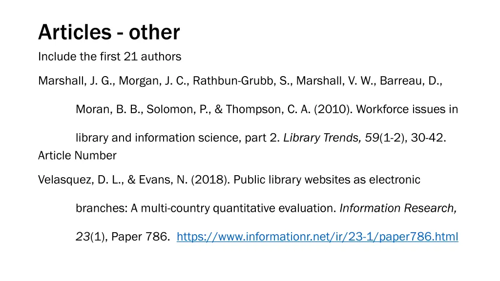 articles other include the first 21 authors