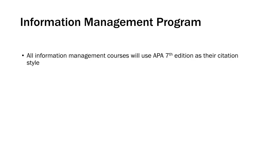 information management program