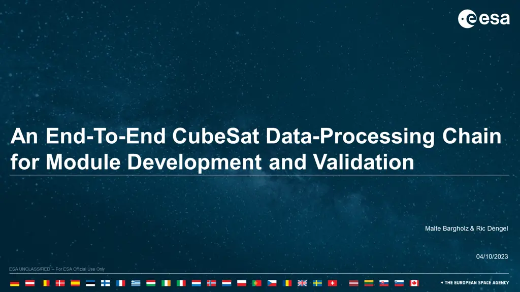 an end to end cubesat data processing chain