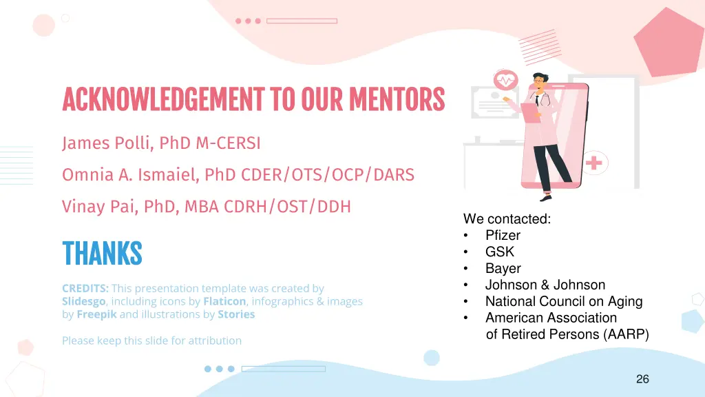acknowledgement to our mentors acknowledgement