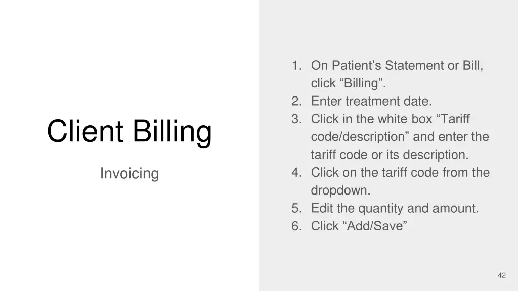 1 on patient s statement or bill click billing