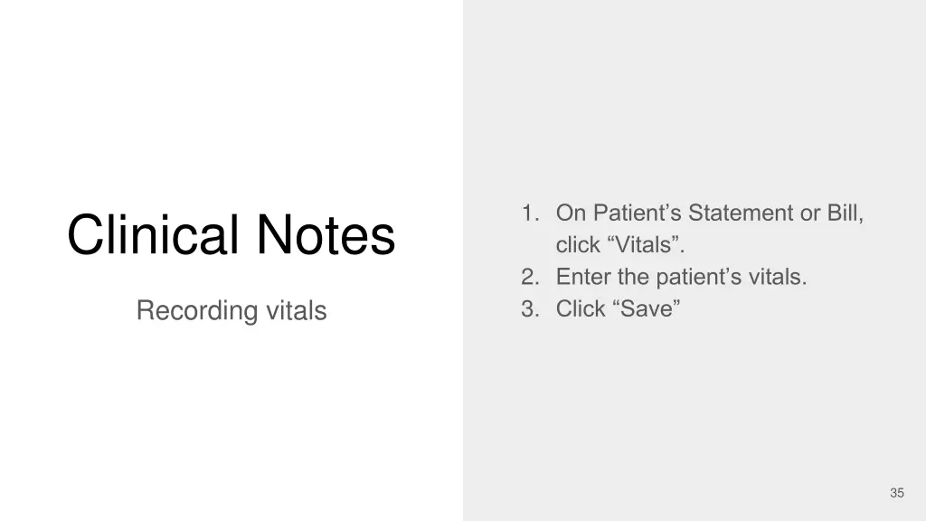 1 on patient s statement or bill click vitals