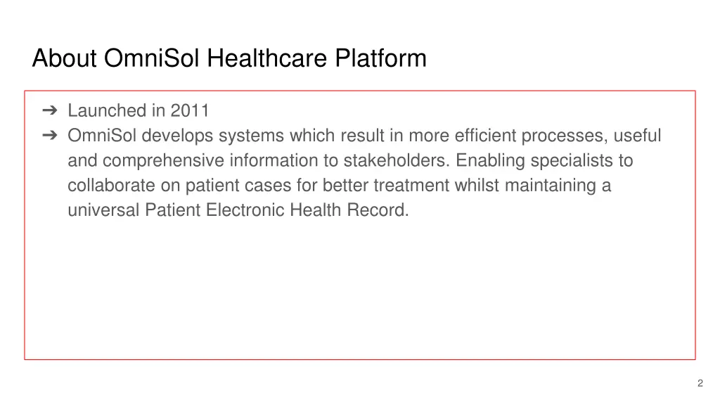 about omnisol healthcare platform