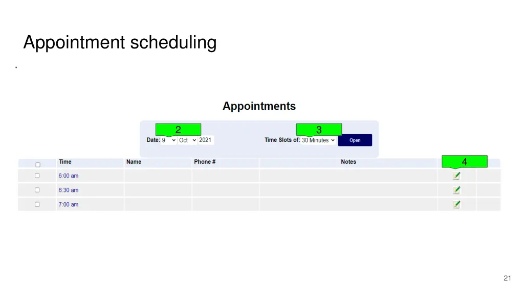 appointment scheduling