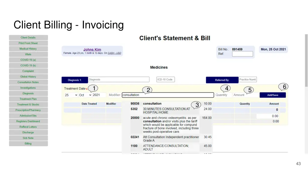 client billing invoicing