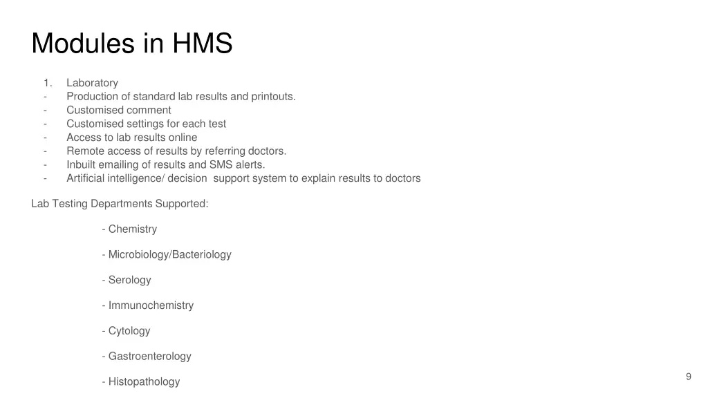 modules in hms 1