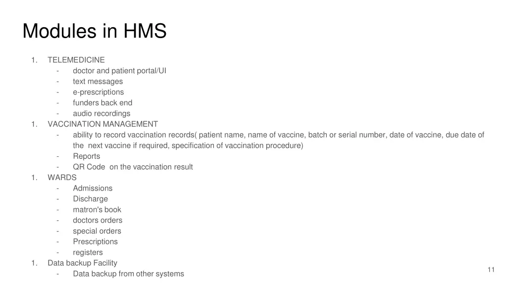 modules in hms 3