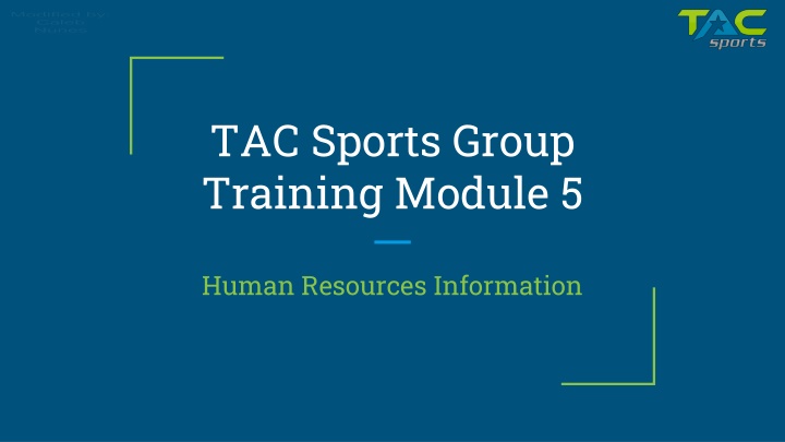 tac sports group training module 5