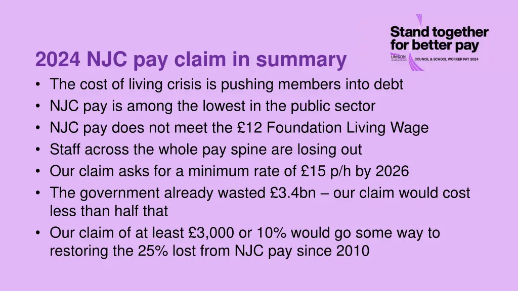 2024 njc pay claim in summary the cost of living