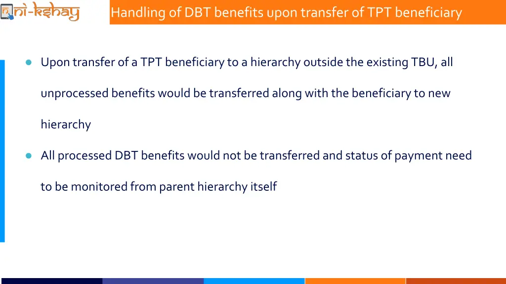 handling of dbt benefits upon transfer