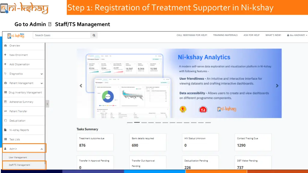 step 1 registration of treatment supporter