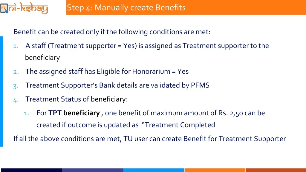 step 4 manually create benefits