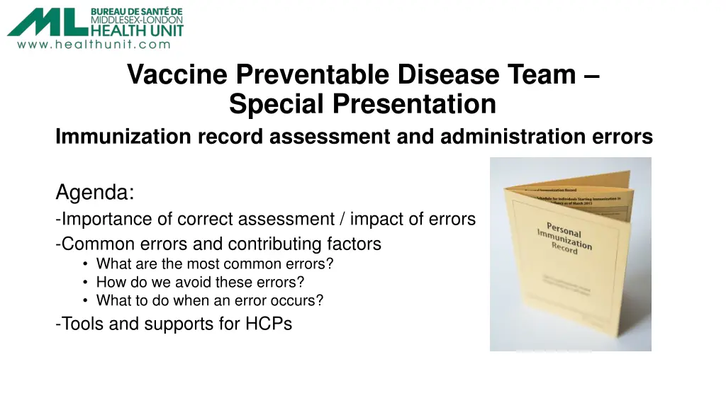 vaccine preventable disease team special