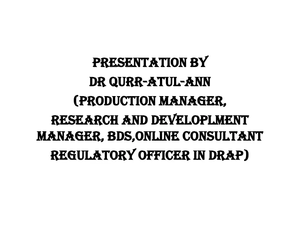 presentation by presentation by dr dr qurr qurr