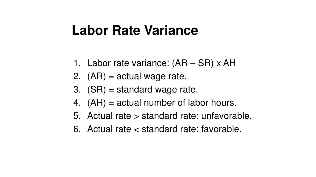 labor rate variance