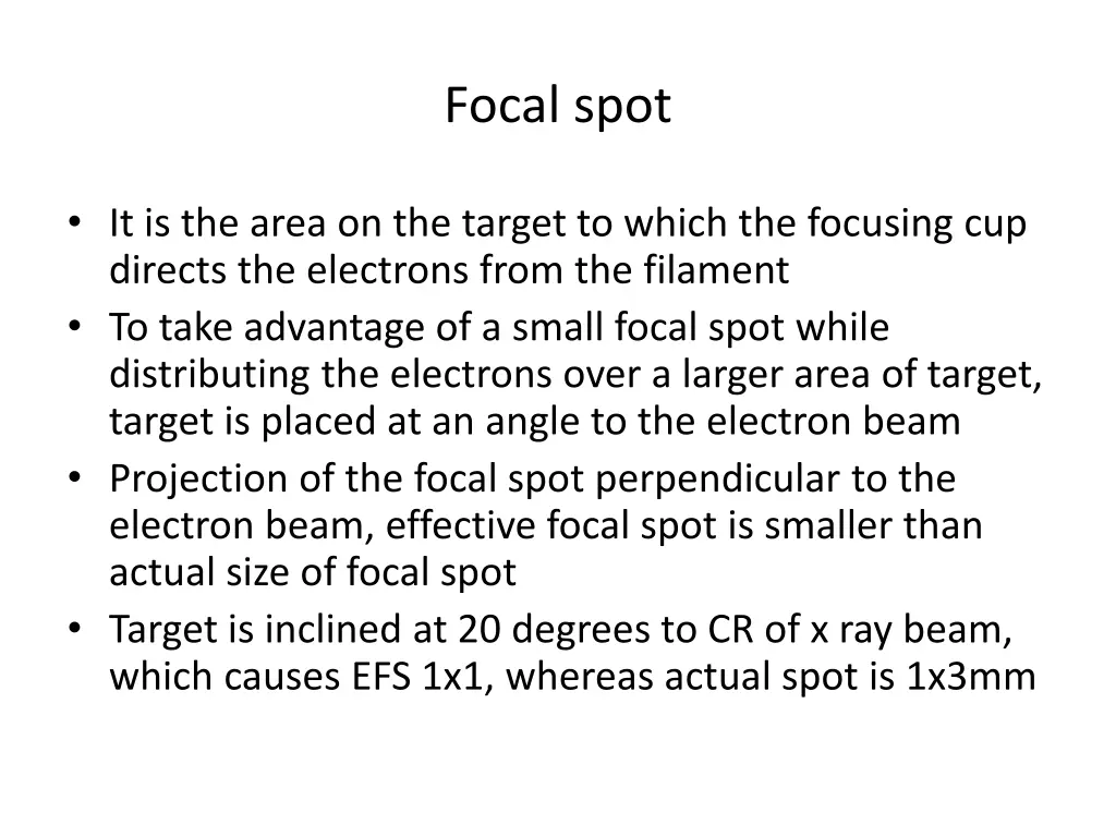 focal spot