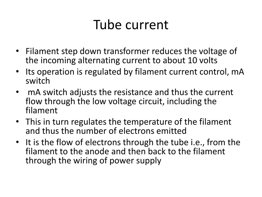 tube current