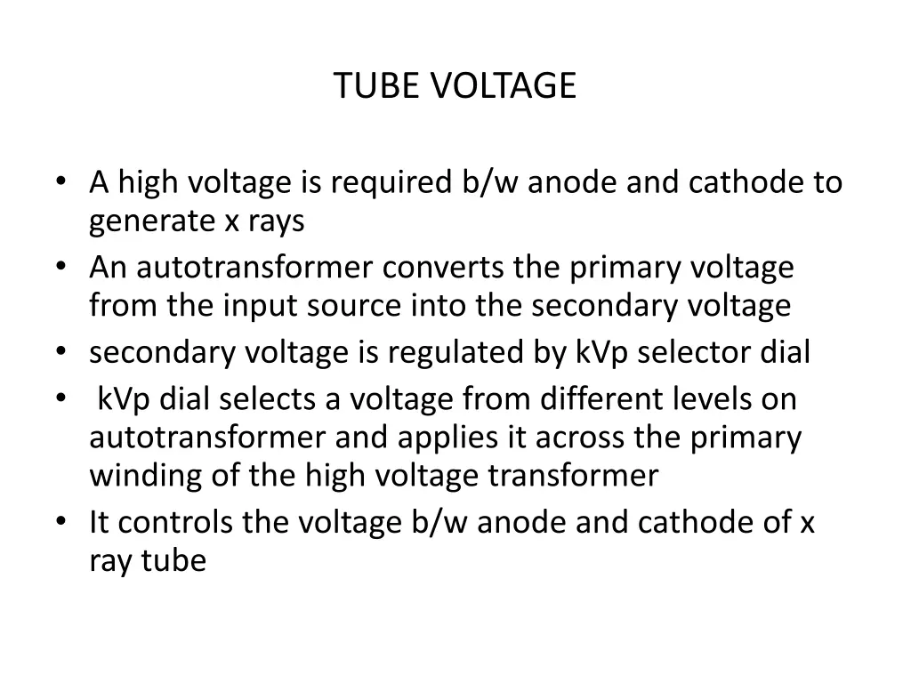 tube voltage