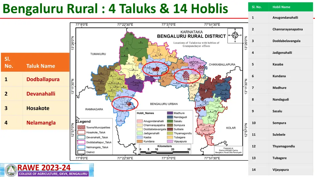 bengaluru rural 4 taluks 14 hoblis