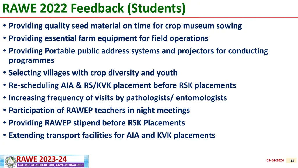 rawe 2022 feedback students