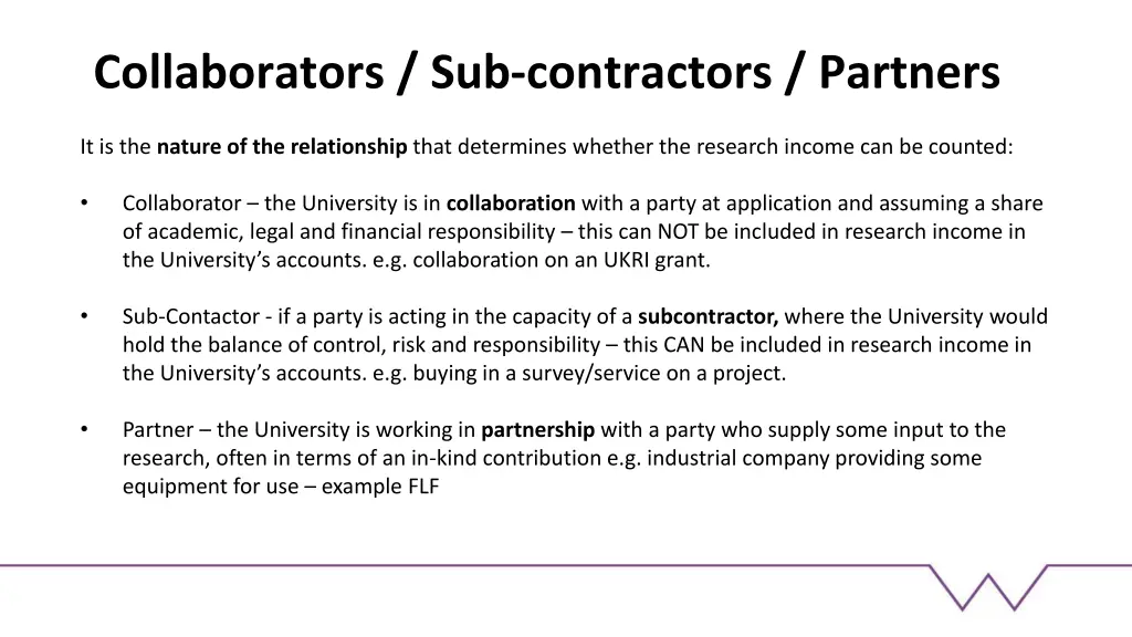 collaborators sub contractors partners