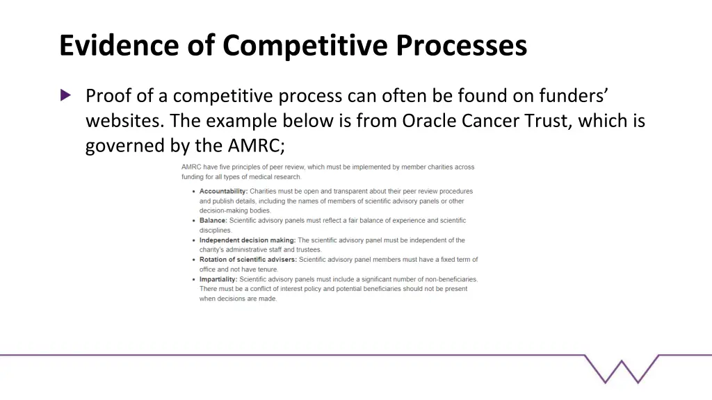 evidence of competitive processes