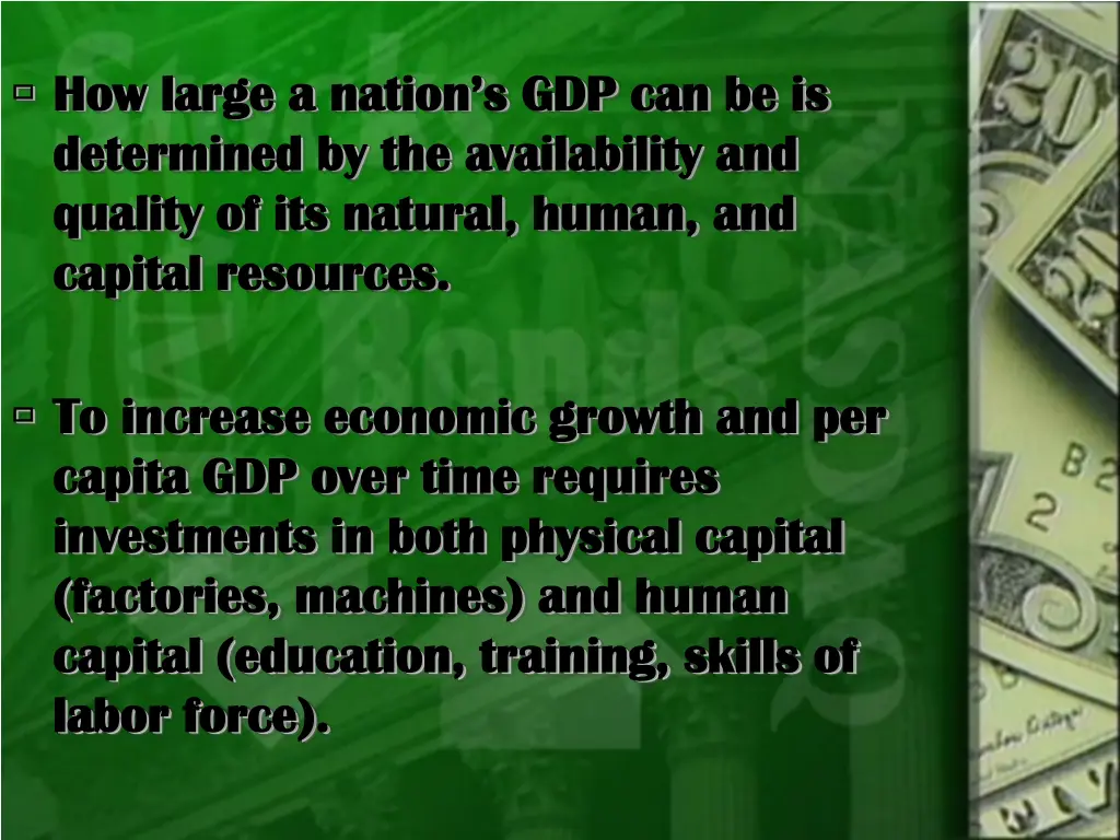 how large a nation s gdp can be is how large