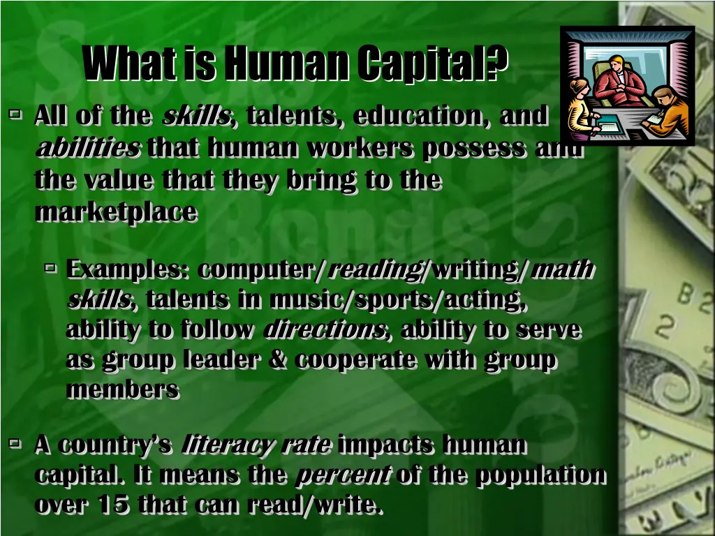 what is human capital all of the skills talents
