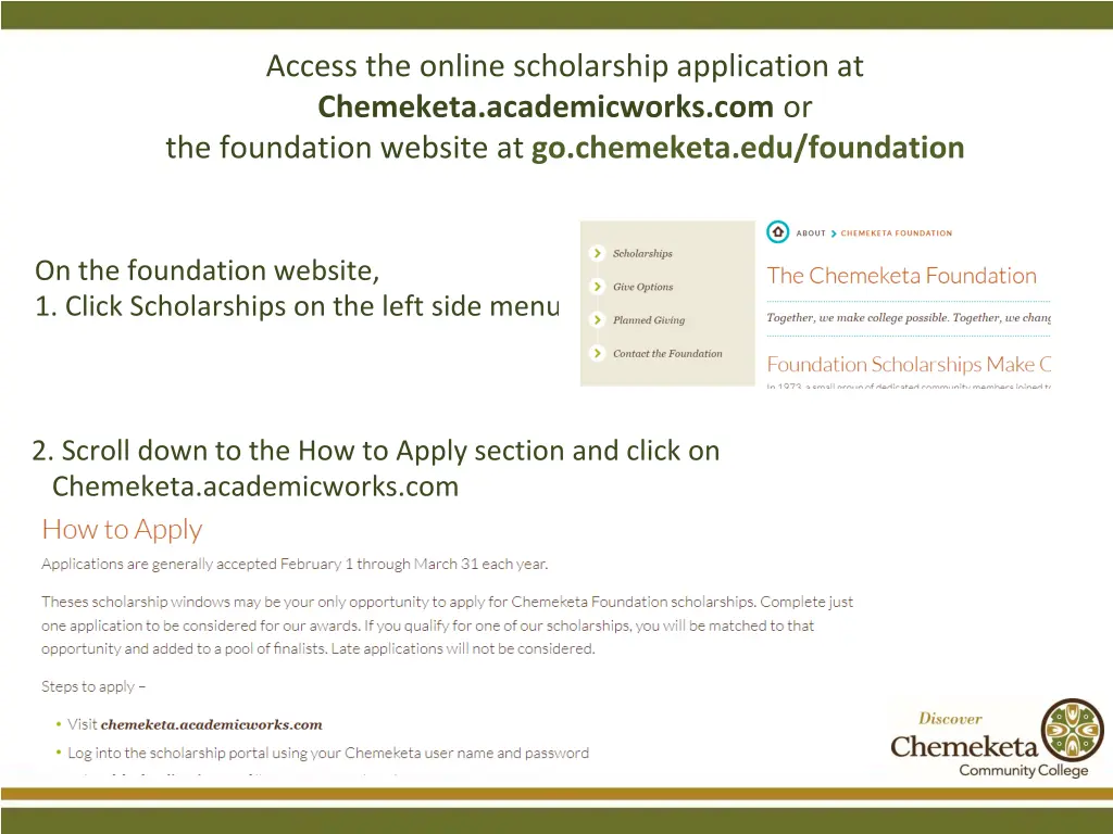 access the online scholarship application