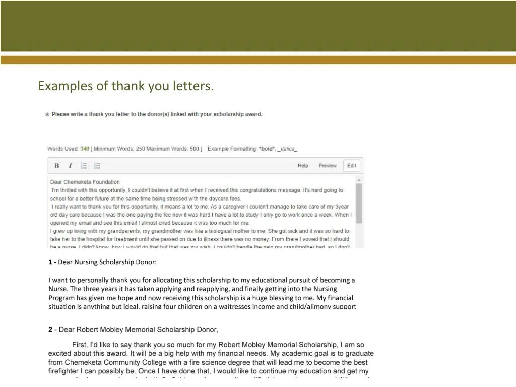 examples of thank you letters